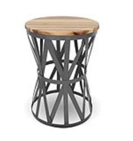 slide 1 of 1, Gray Metal Garden Stool (Delivery Options Available. See Item Details.), 1 ct