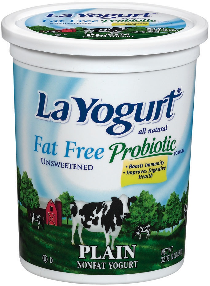 slide 1 of 1, La Yogurt Fat Free Plain Quart, 32 oz