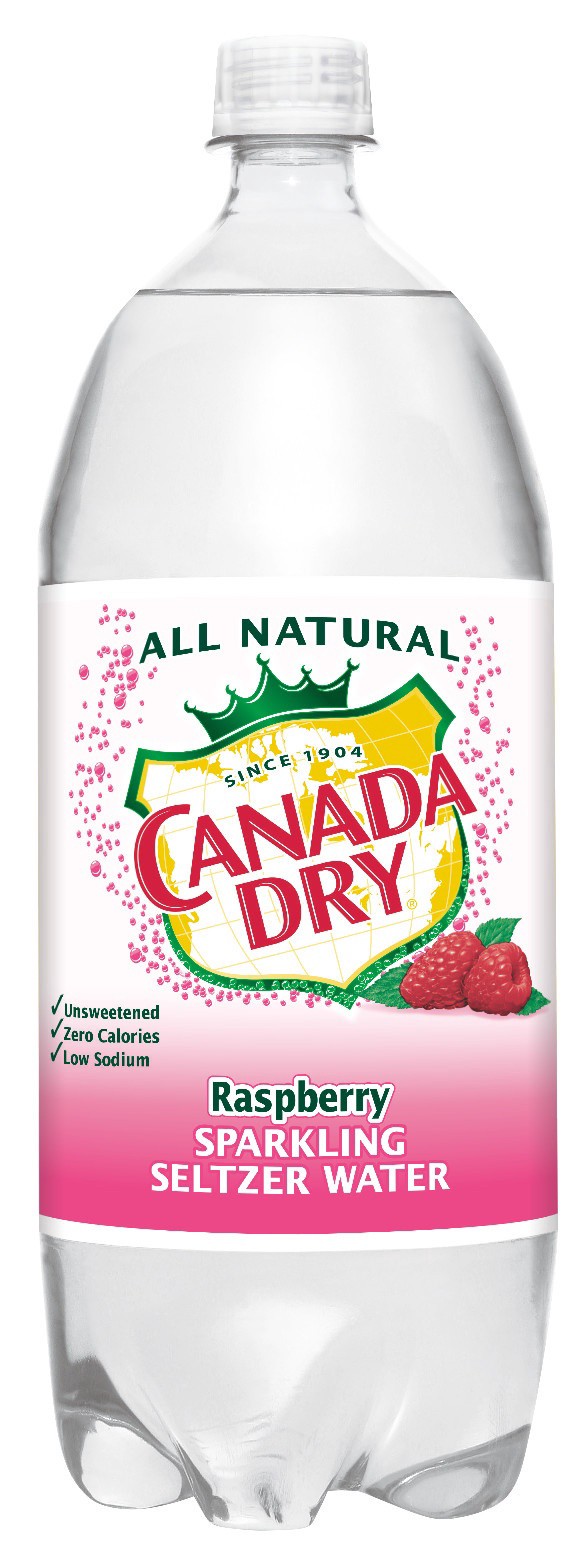 slide 1 of 2, Canada Dry Raspberry Sparkling Seltzer Water, 2 L bottle, 2 liter