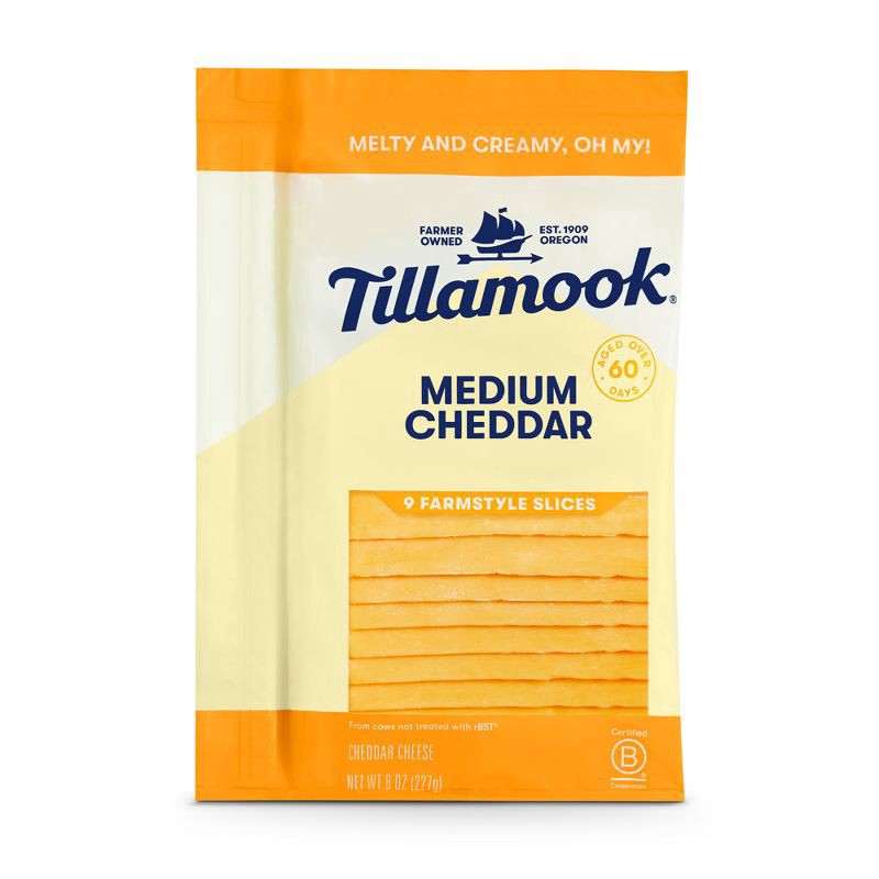 slide 1 of 5, Tillamook Medium Cheddar Cheese Slices - 8oz, 8 oz