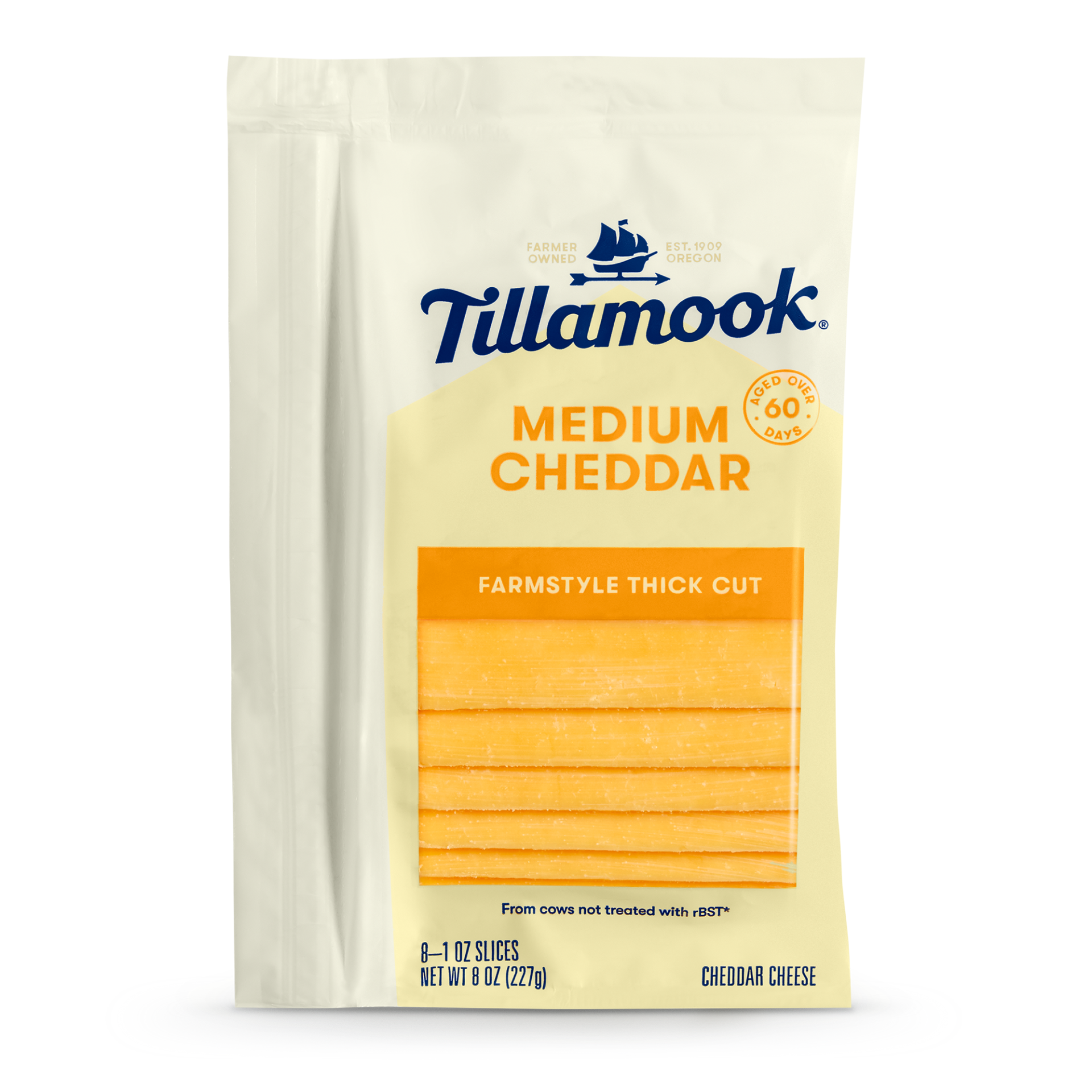 slide 1 of 1, Tillamook Medium Cheddar Cheese Slices - 8oz, 8 oz