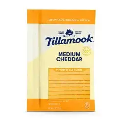 Tillamook Medium Cheddar Cheese Slices - 8oz