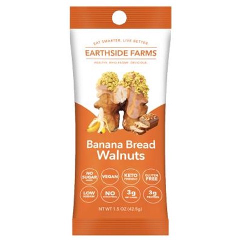 slide 1 of 1, Earthside Farms Walnuts Banana Bread, 1.5 oz