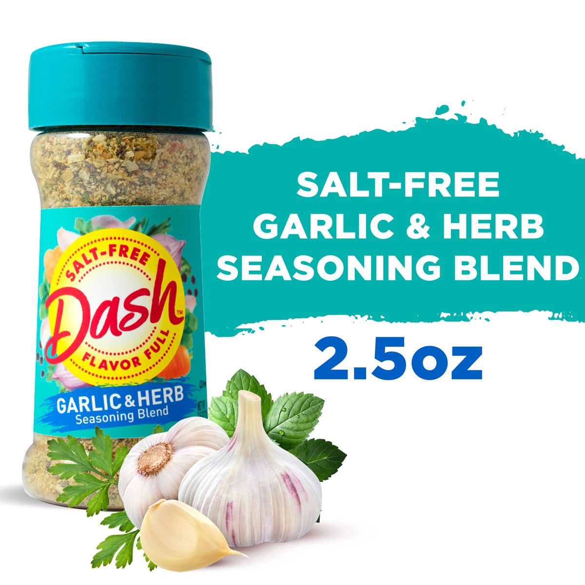 slide 2 of 11, Dash Garlic & Herb Seasoning Blend, Salt-Free Kosher, 2.5 oz, 2.5 oz