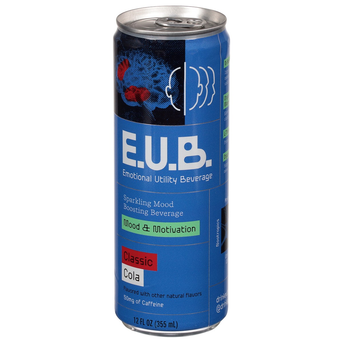 slide 4 of 4, E.U.B. Mood & Motivation Classic Cola Sparkling Mood Boosting Beverage 12 fl oz, 12 fl oz