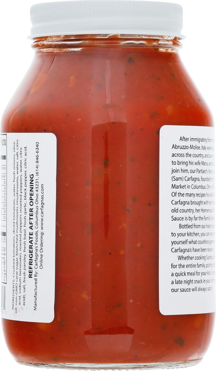 slide 9 of 9, Carfagna's The Sicilian Pasta Sauce 1 qt Jar, 1 qt