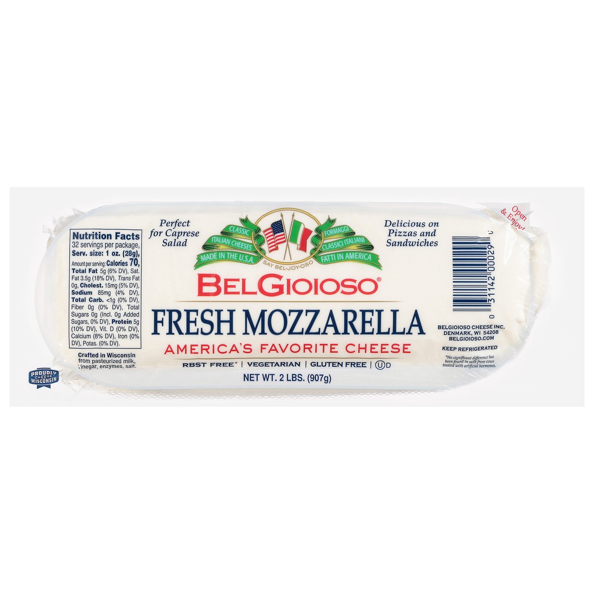 slide 1 of 9, BelGioioso Fresh Mozzarella Cheese 2 lb, 2 lb