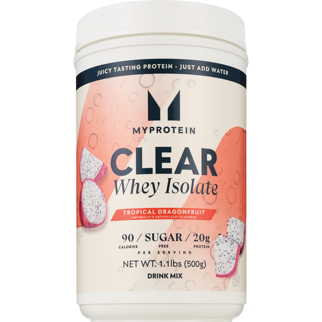 slide 1 of 1, Myprotein Clear Whey Isolate Tropical Dragonfruit Drink Mix 1.1 lb, 17.6 oz