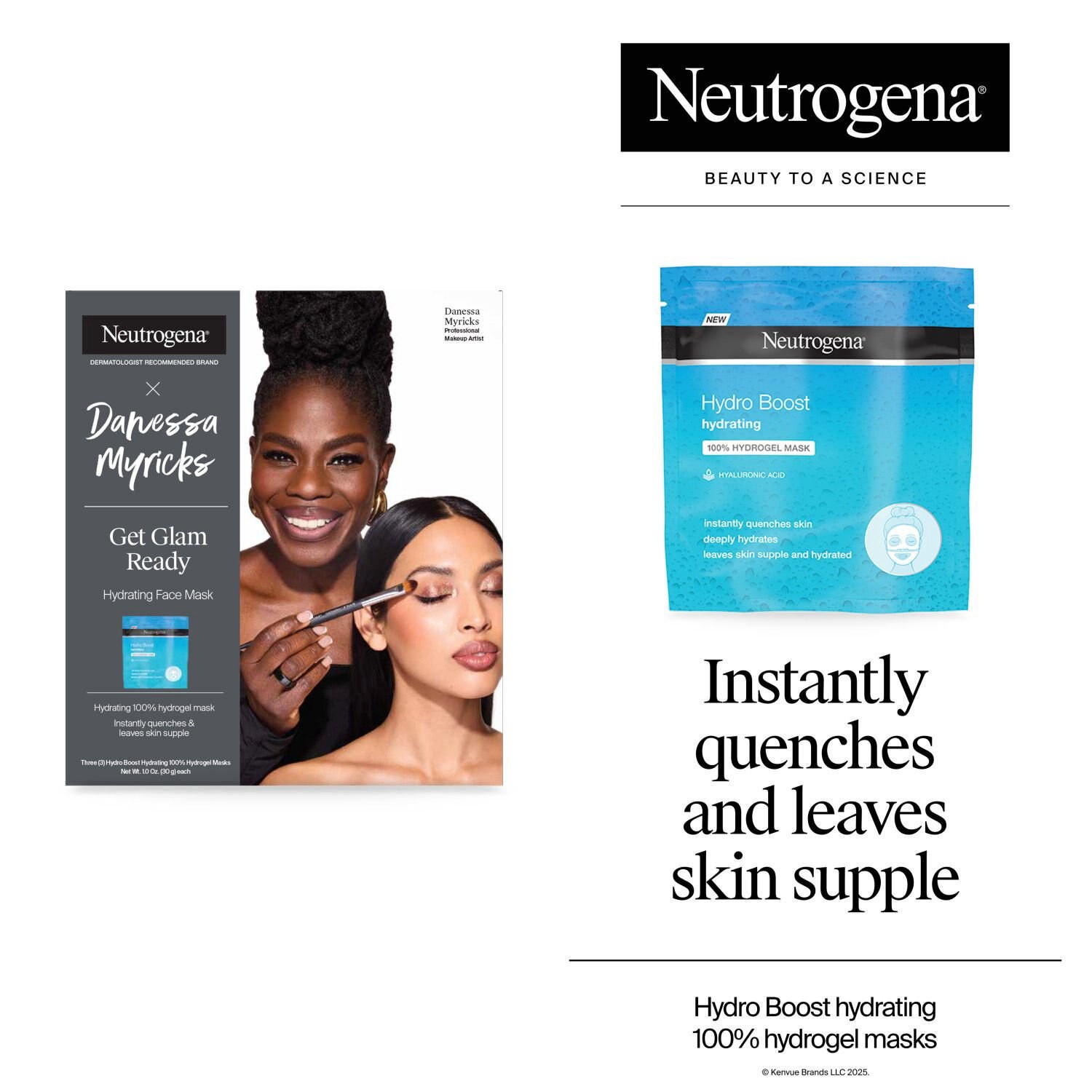 slide 5 of 7, Neutrogena x Danessa Myricks ‘Get Glam Ready’ Hydro Boost Hydro Gel Masks, 3 Pack, 1 oz