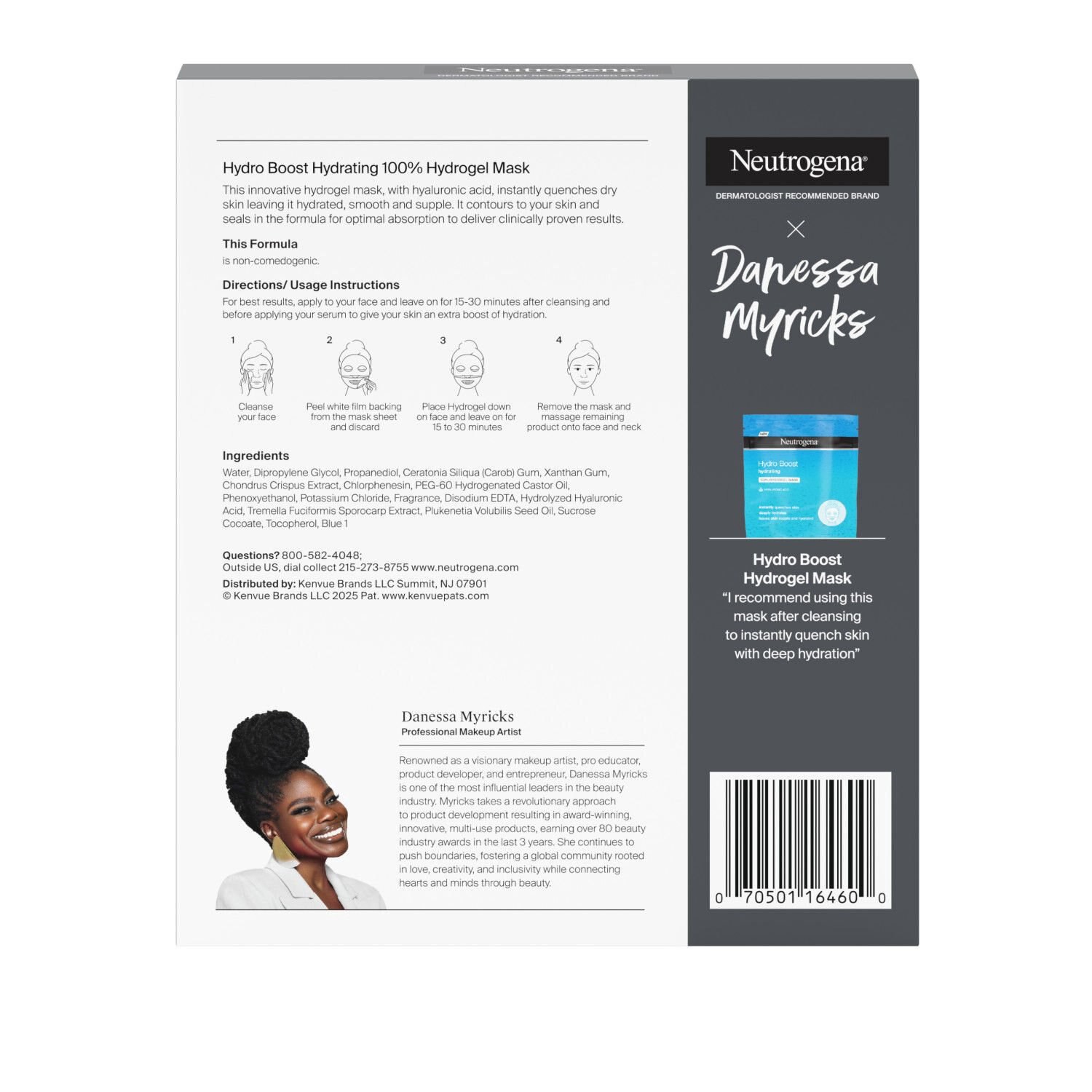 slide 2 of 7, Neutrogena x Danessa Myricks ‘Get Glam Ready’ Hydro Boost Hydro Gel Masks, 3 Pack, 1 oz