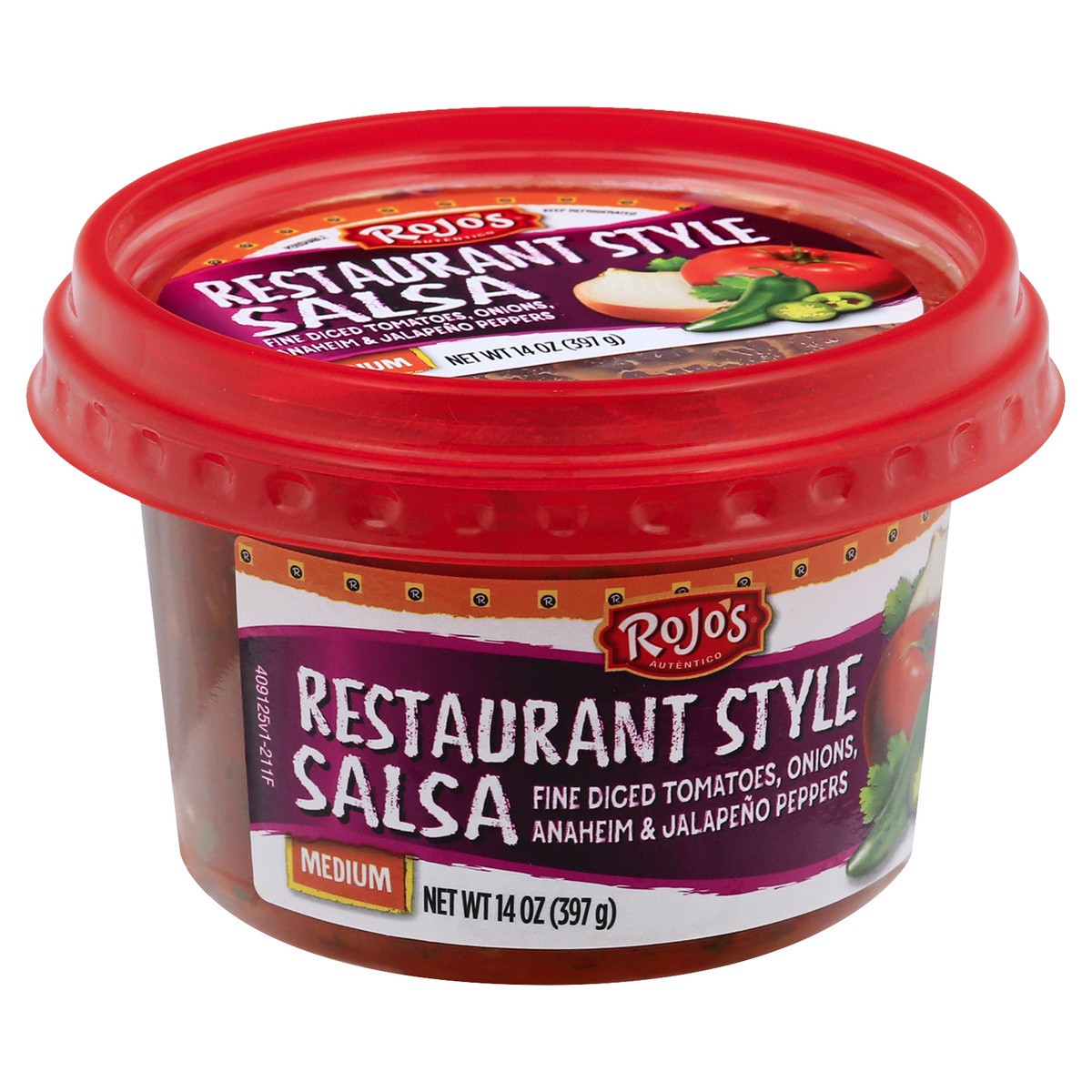 slide 7 of 9, Rojo's Rojos Salsa, Medium, Restaurant Style, 14 oz