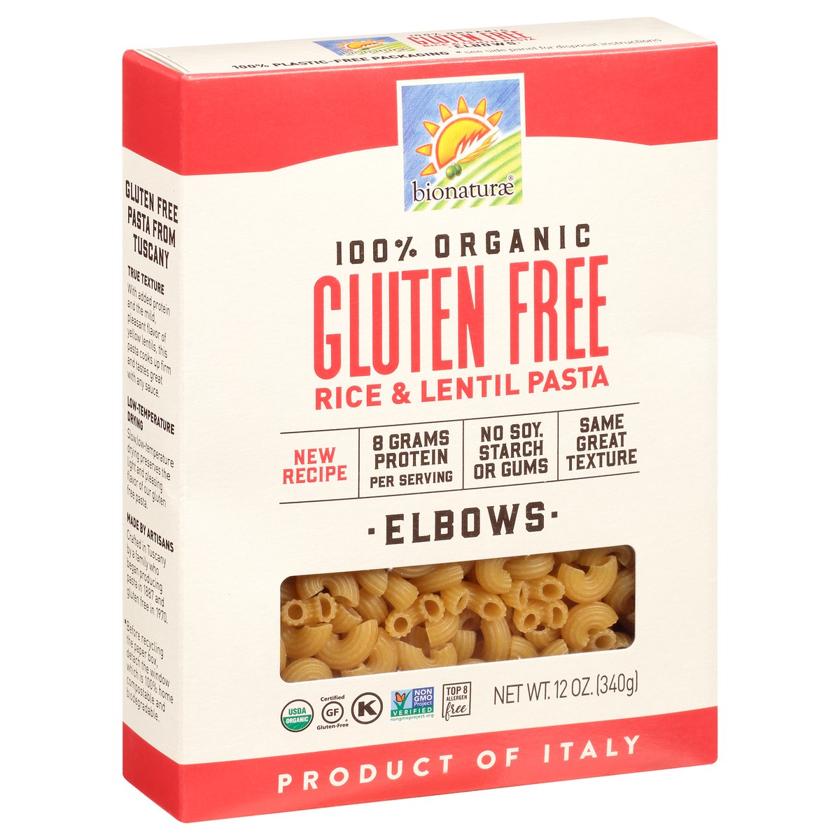 slide 8 of 10, bionaturae Gluten Free Organic Elbows Rice & Lentil Pasta 12 oz, 12 oz