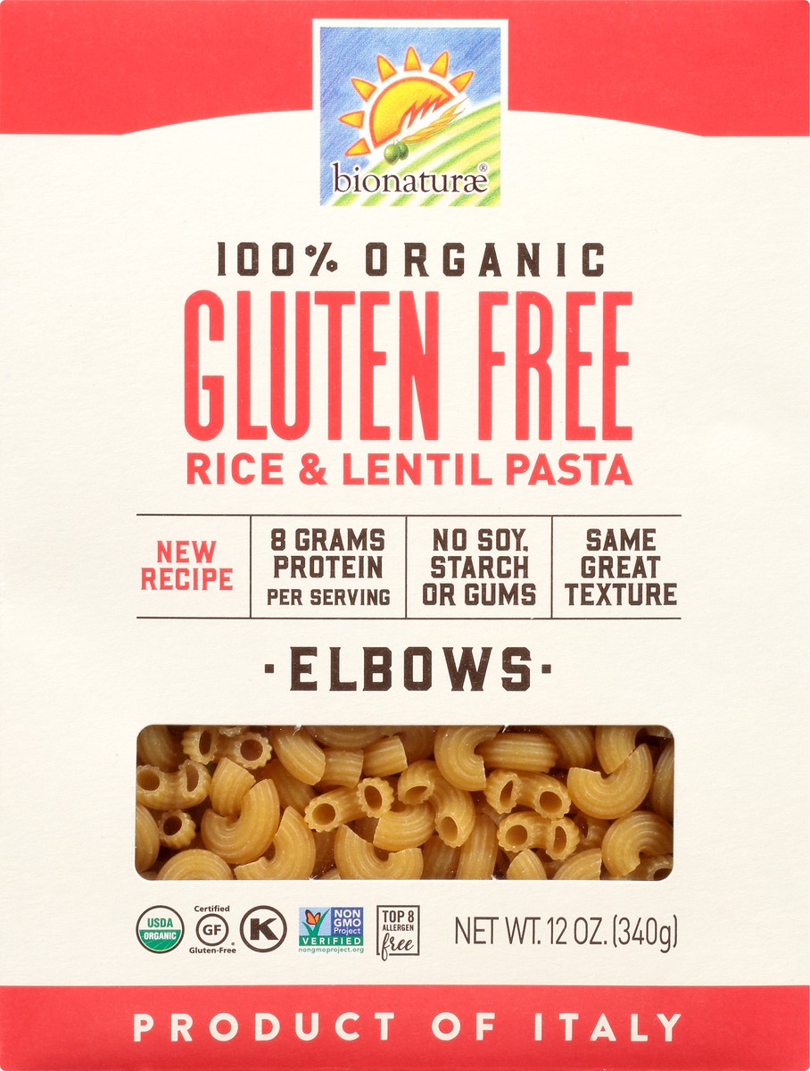 slide 3 of 10, bionaturae Gluten Free Organic Elbows Rice & Lentil Pasta 12 oz, 12 oz