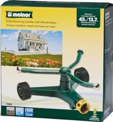 Melnor Metal Revolving Sprinkler With Wheeled Base - Green - Melnor