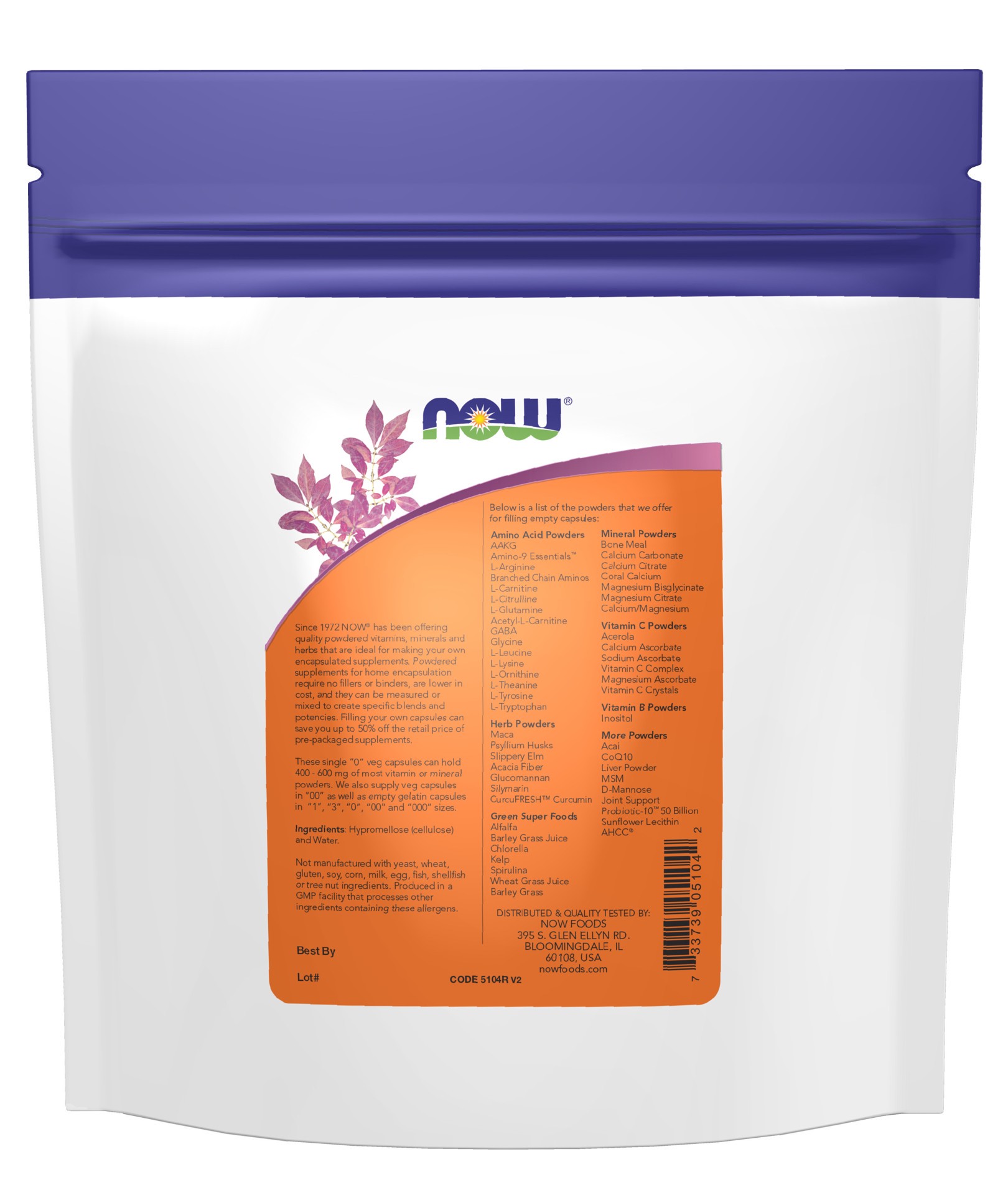 slide 2 of 3, NOW Empty Capsules, Vegetarian, Single 0" - 1000 Veg Capsules", 3.35 oz