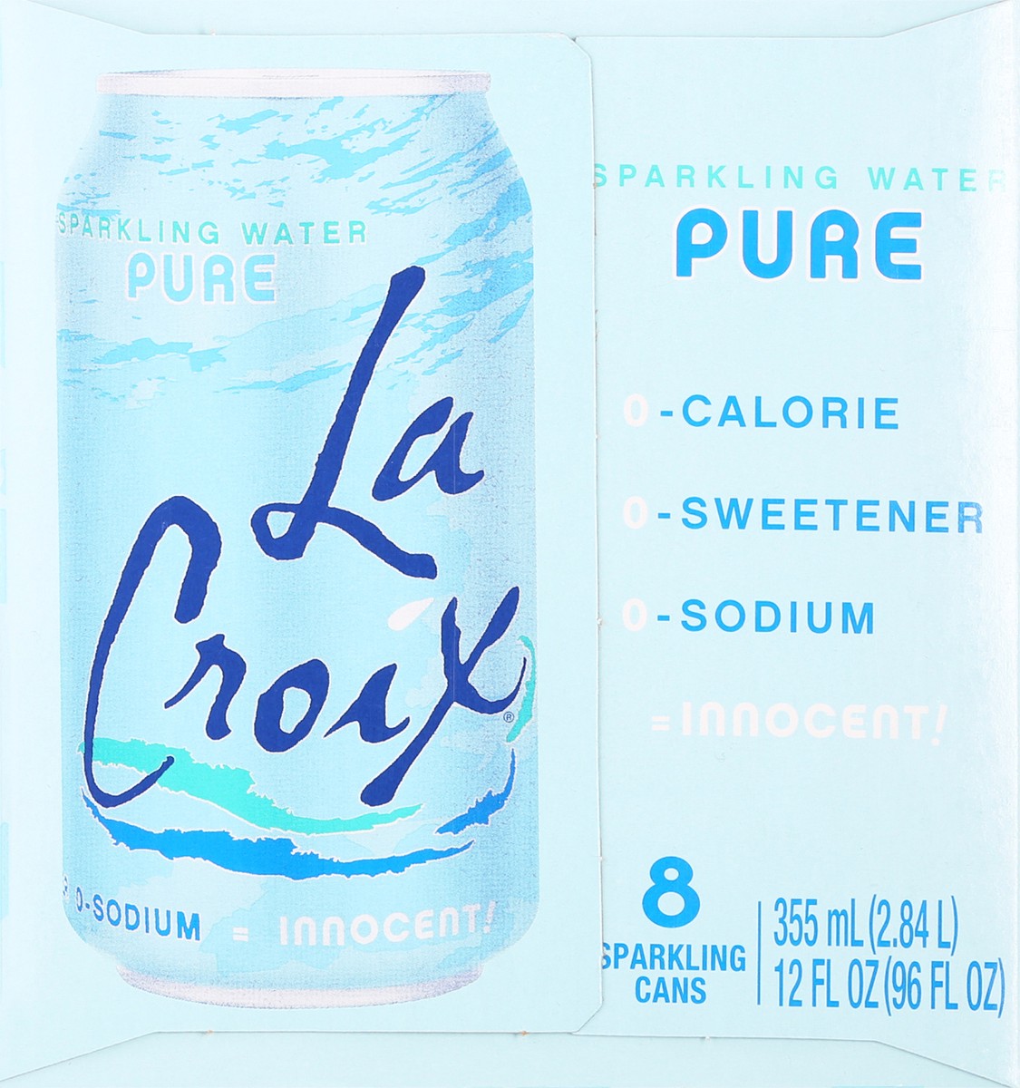 slide 7 of 9, La Croix Pure Sparkling Water 8 Cans 12 fl oz ea, 8 ct; 12 fl oz