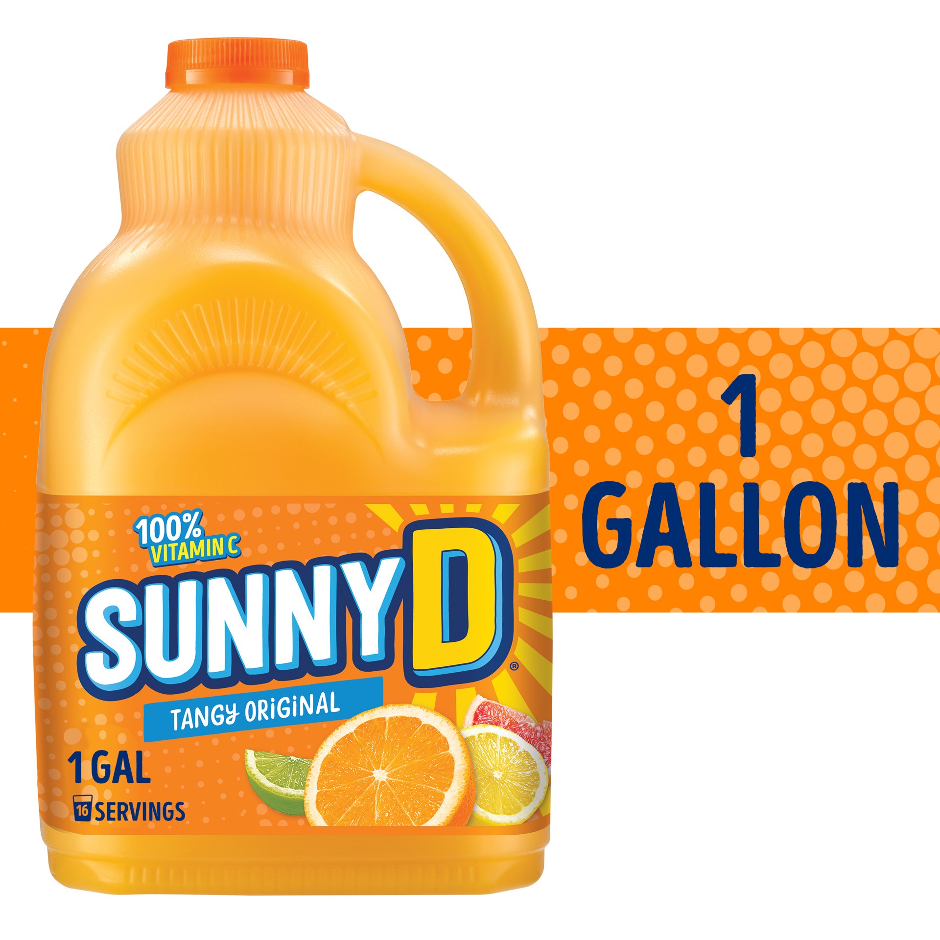 slide 1 of 10, SUNNYD Tangy Original Orange Juice Drink, 1 Gallon Bottle, 1 gal