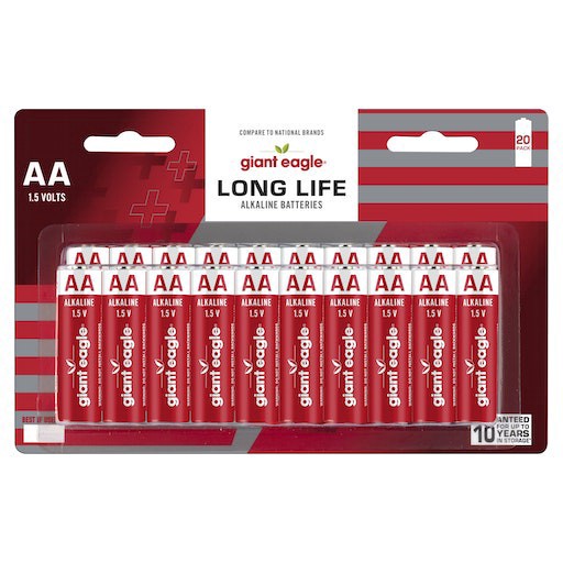 slide 1 of 1, Giant Eagle Aa Alkaline Batteries, 20 ct