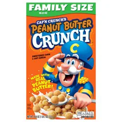 Cap'n Crunch Cereal, Peanut Butter Crunch, Family Size