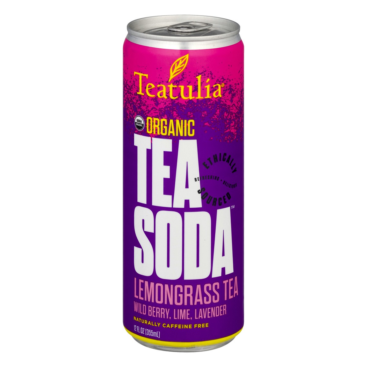 slide 13 of 13, Teatulia Organic Lemongrass Tea Soda 12 oz, 12 oz