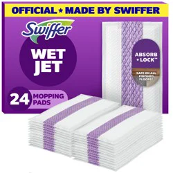Swiffer Wet Jet Mop Cleaning Pads Refill, Floor Cleaner for Mopping Wood, Laminate, Tile, 24ct