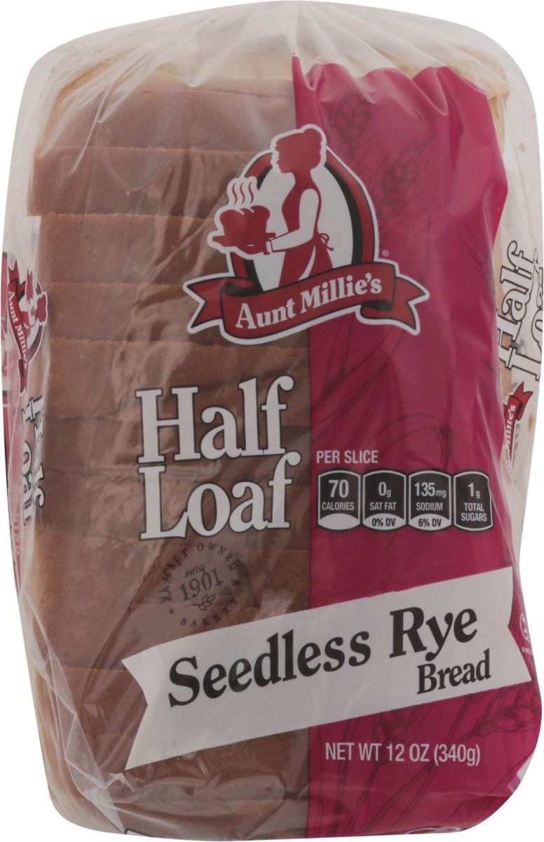 slide 4 of 14, Aunt Millie's Half Loaf Seedless Rye Bread 12 oz, 12 oz