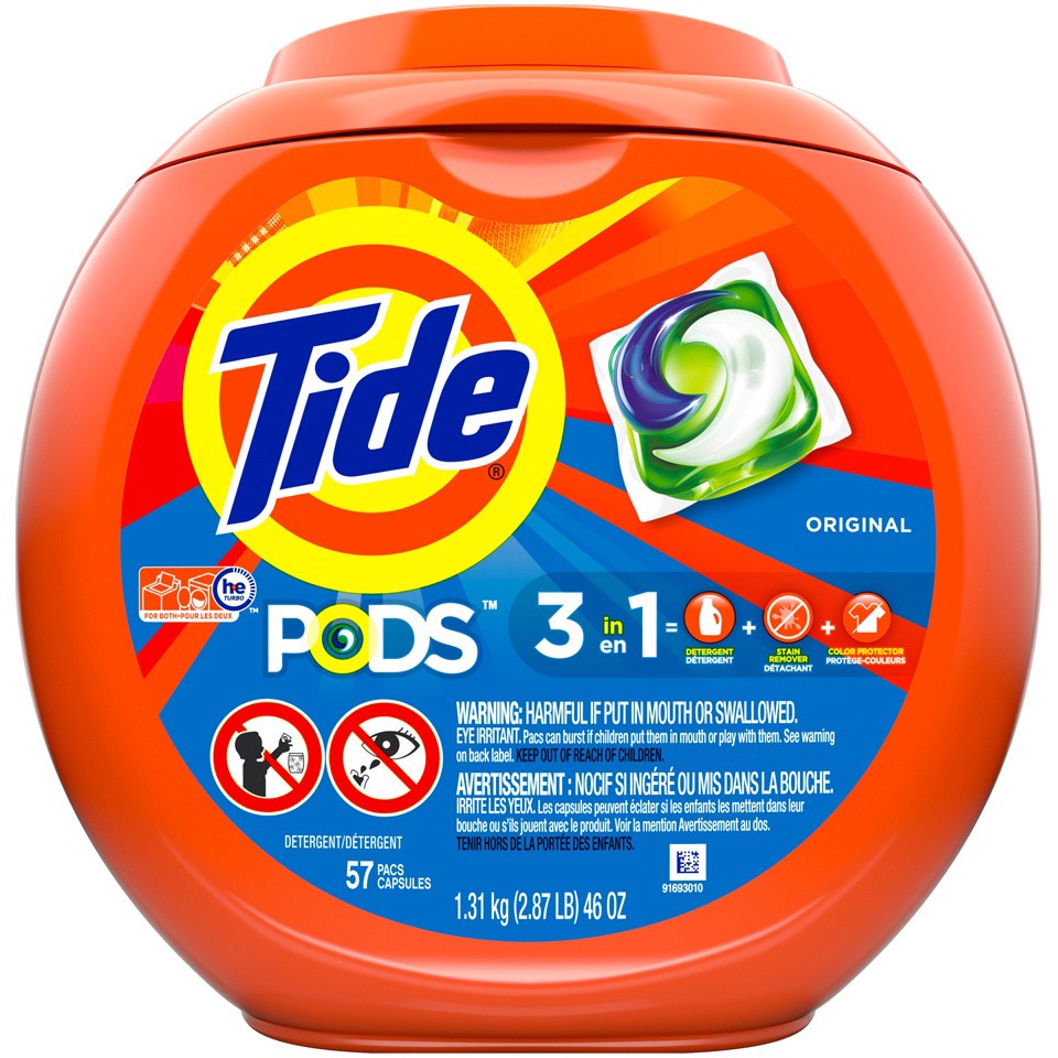 slide 1 of 1, Tide PODS Original Scent Laundry Detergent Pacs, 57 ct