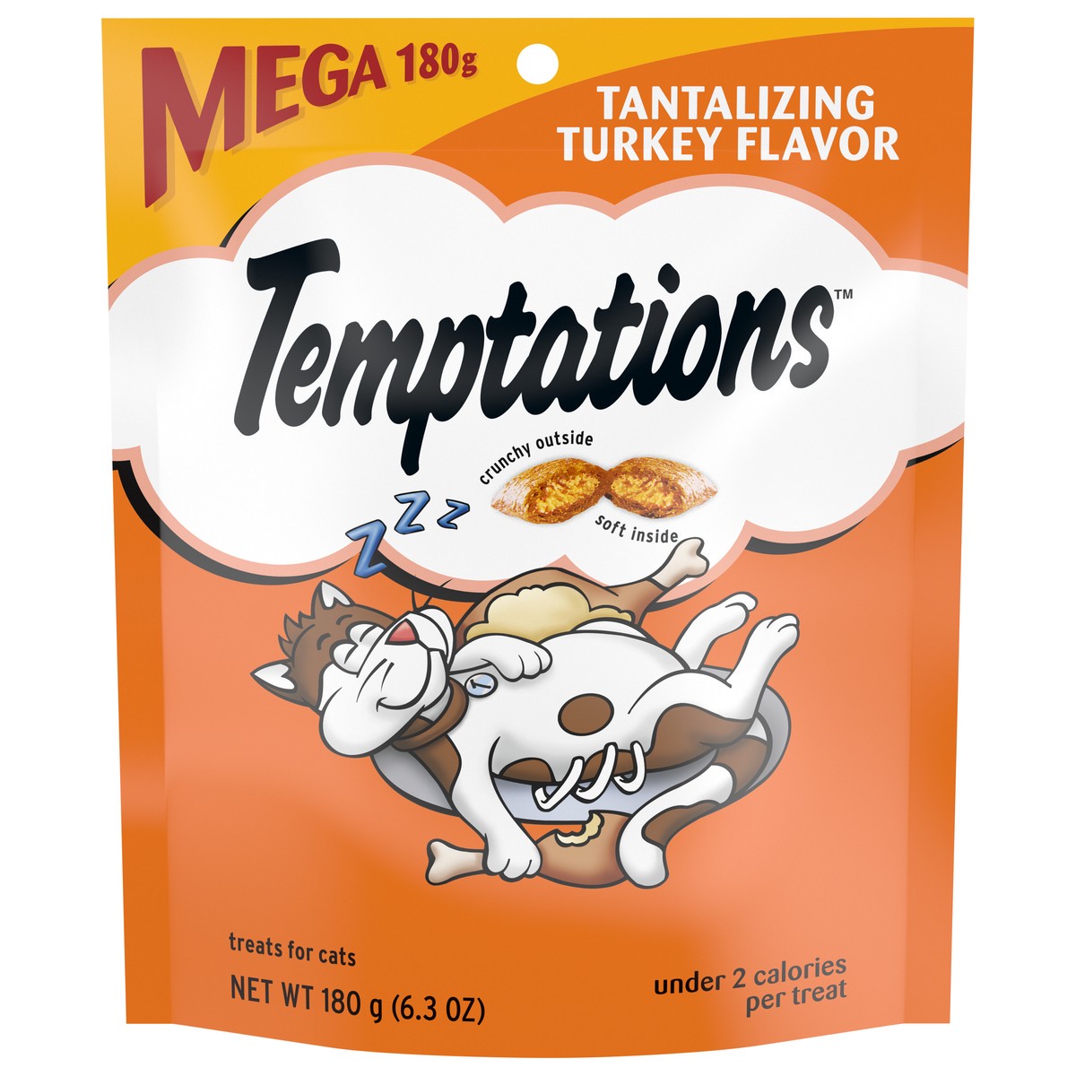 slide 1 of 9, Temptations Classic Crunchy And Soft Cat Treats Tantalizing Turkey Flavor, 6.3 Oz. Pouch, 6.3 oz