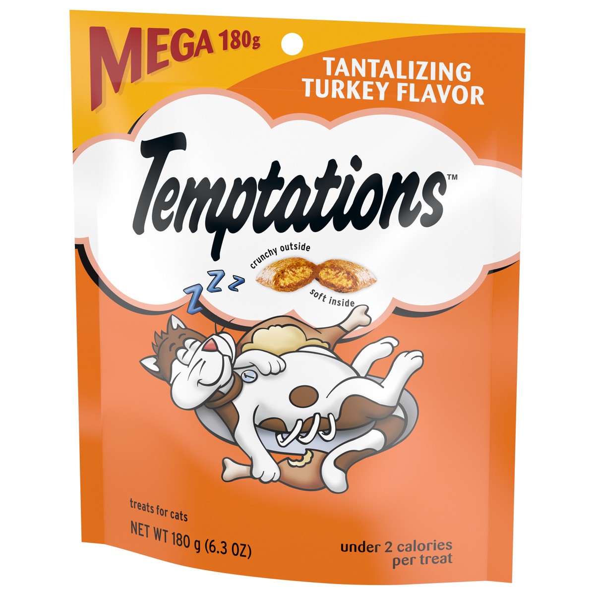 slide 3 of 9, Temptations Classic Crunchy And Soft Cat Treats Tantalizing Turkey Flavor, 6.3 Oz. Pouch, 6.3 oz