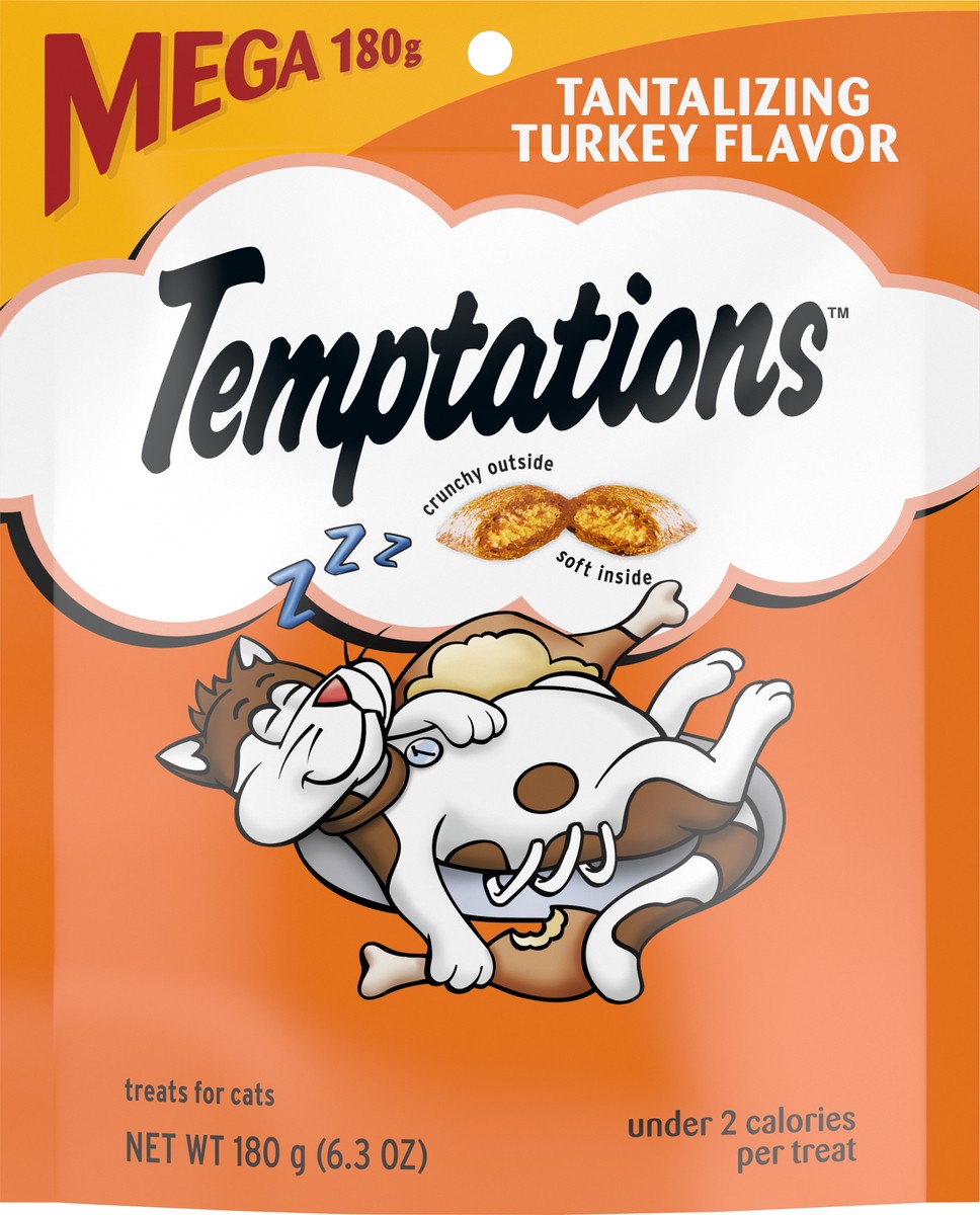 slide 6 of 9, Temptations Classic Crunchy And Soft Cat Treats Tantalizing Turkey Flavor, 6.3 Oz. Pouch, 6.3 oz