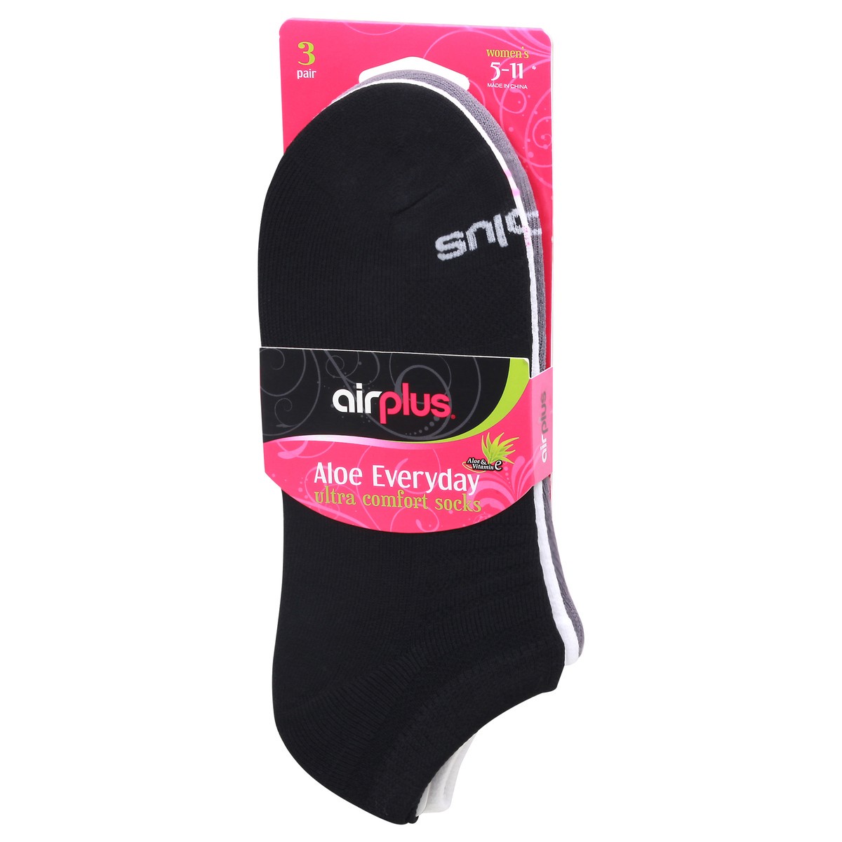 slide 6 of 11, Airplus A+ Aloe Everyday Socks, 3 ct