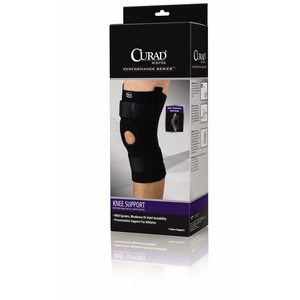 slide 1 of 1, Curad + U-Shaped Hinged Knee Support, Large, 1 ct