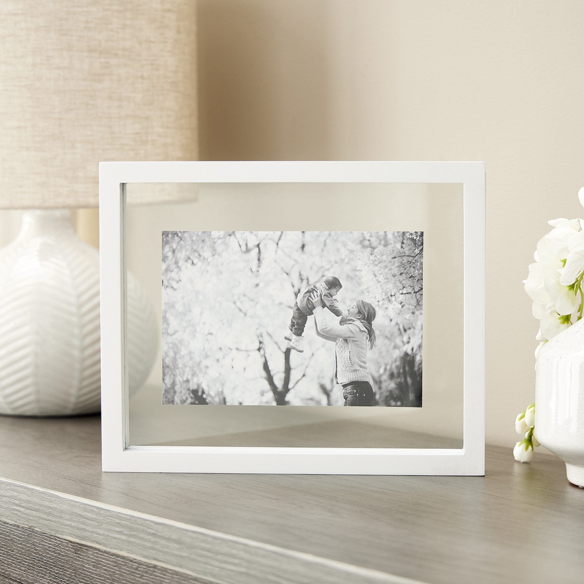 slide 2 of 4, Expressions 8" X 10" White Float Frame By Studio Decor, 8 in x 10 in