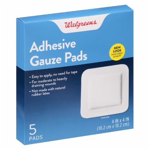 slide 1 of 4, Walgreens Adhesive Gauze Pads, 5 ct