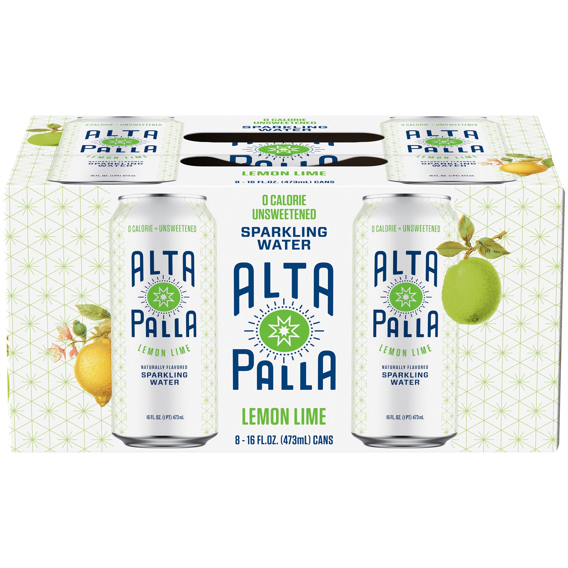 slide 2 of 3, Alta Palla Naturally Flavored Zero Calorie Zero Sugar Sparkling Water, Lemon Lime- 8 ct, 8 ct