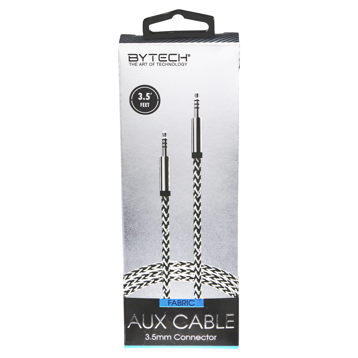 slide 1 of 1, Bytech 3.5' Silver Tough Rope AUX Cable, 3.5 ft