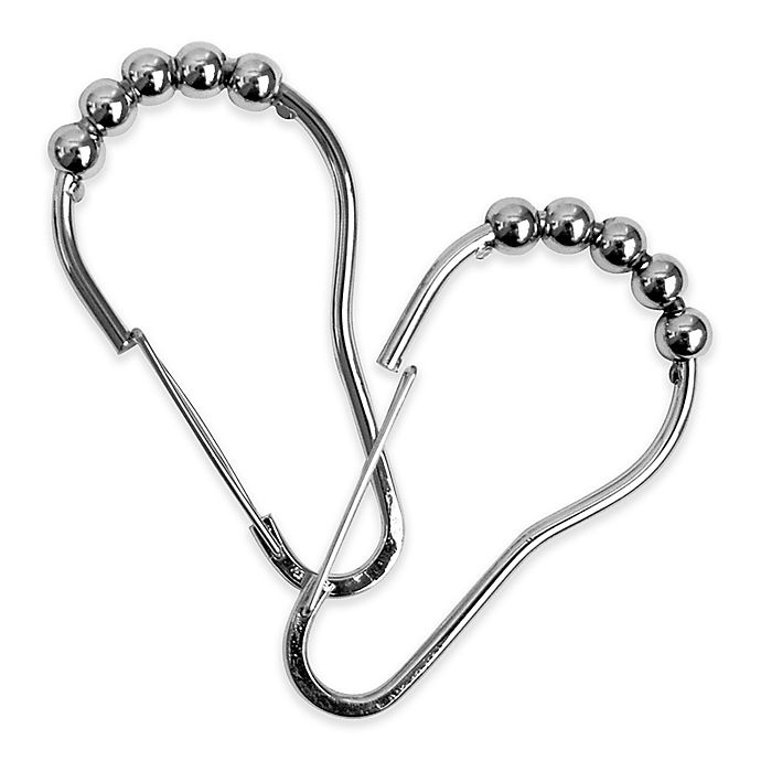 slide 1 of 2, Wamsutta Spring Roller Shower Hook - Chrome, 12 ct