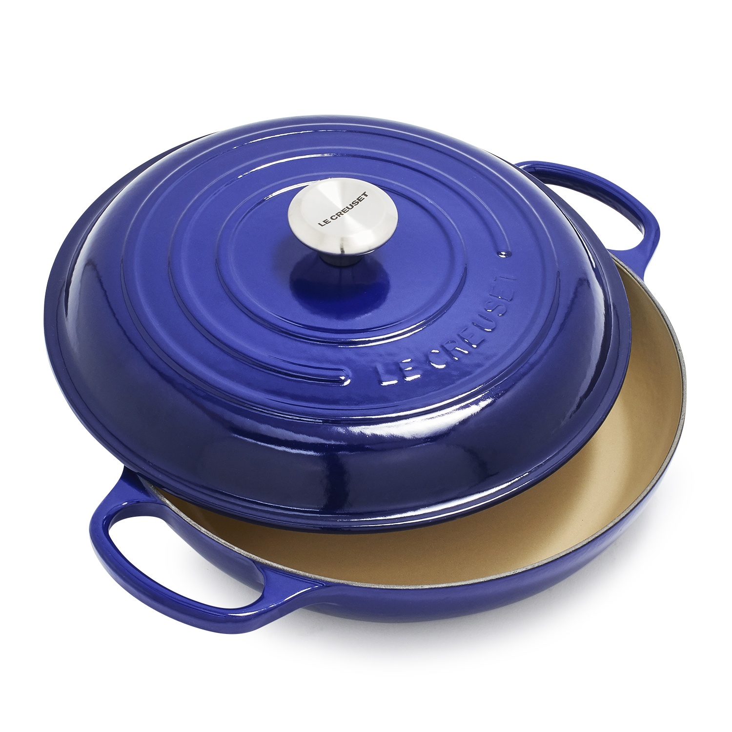 slide 1 of 1, Le Creuset Signature Braiser, Indigo, 3.5 qt