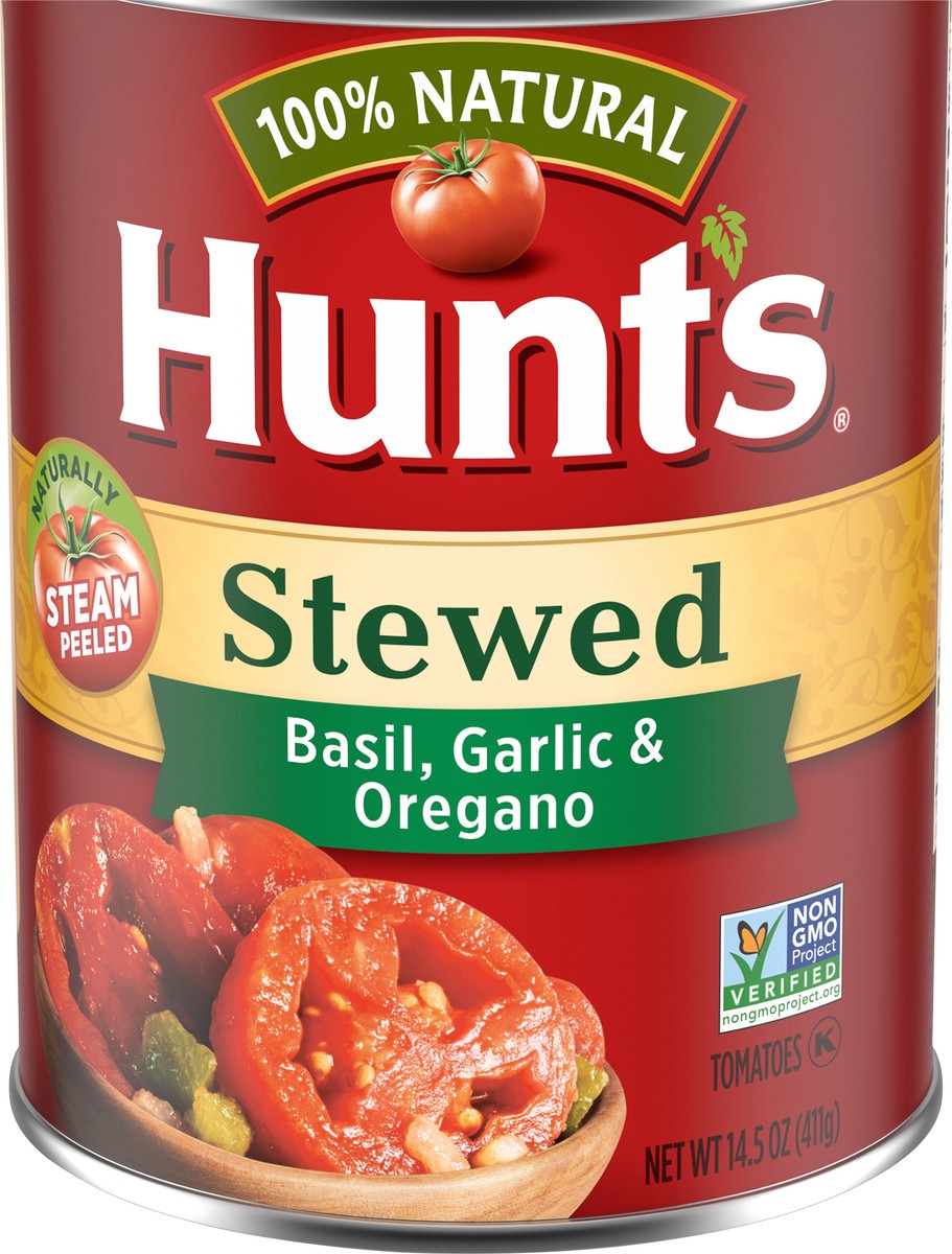 slide 3 of 5, Hunt's Stewed Tomatoes With Basil, Garlic & Oregano, 14.5 oz., 14.5 oz