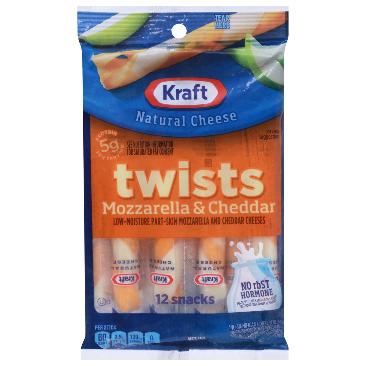 Kraft Twists String Cheese Mozzarella & Cheddar Cheese Snacks Sticks 9