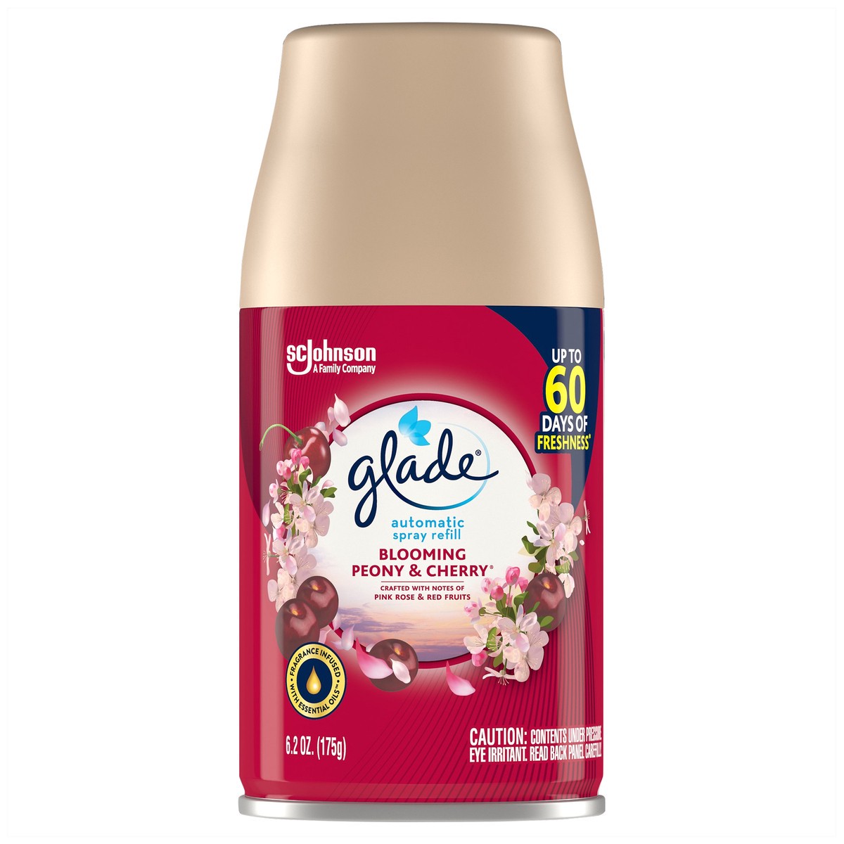 slide 1 of 4, Glade Automatic Spray Air Freshener Refill Blooming Peony and Cherry, 6.2 oz