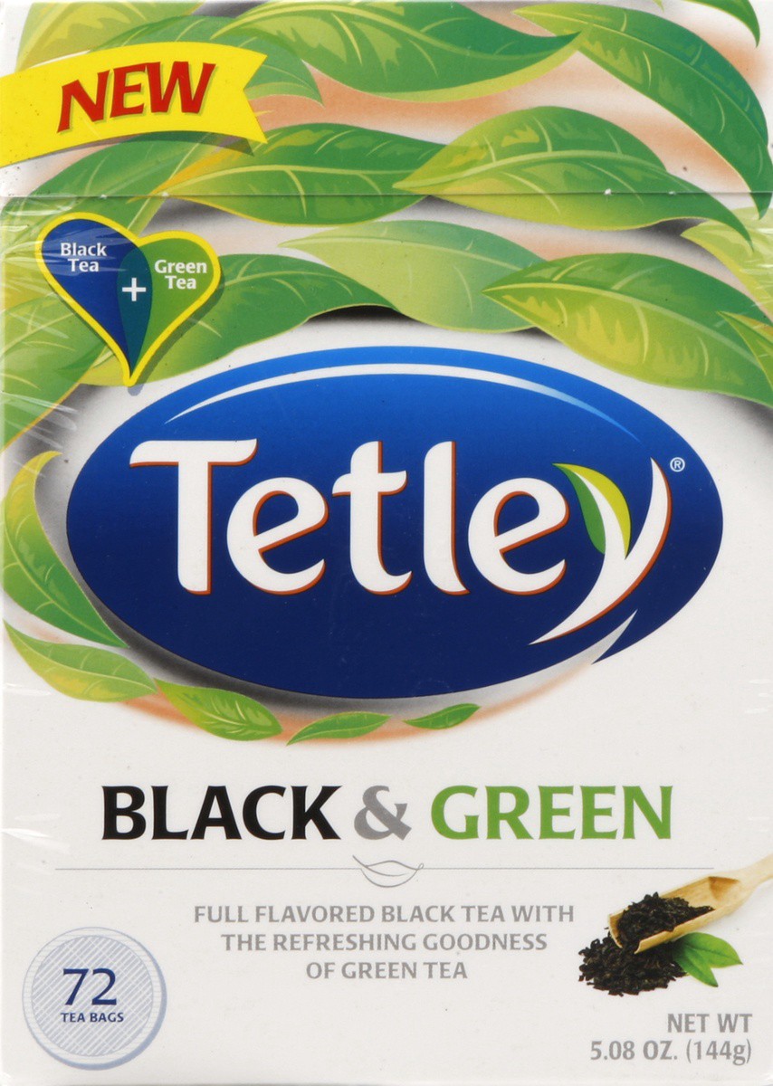 slide 3 of 5, Tetley Black & Green Tea, 72 ct