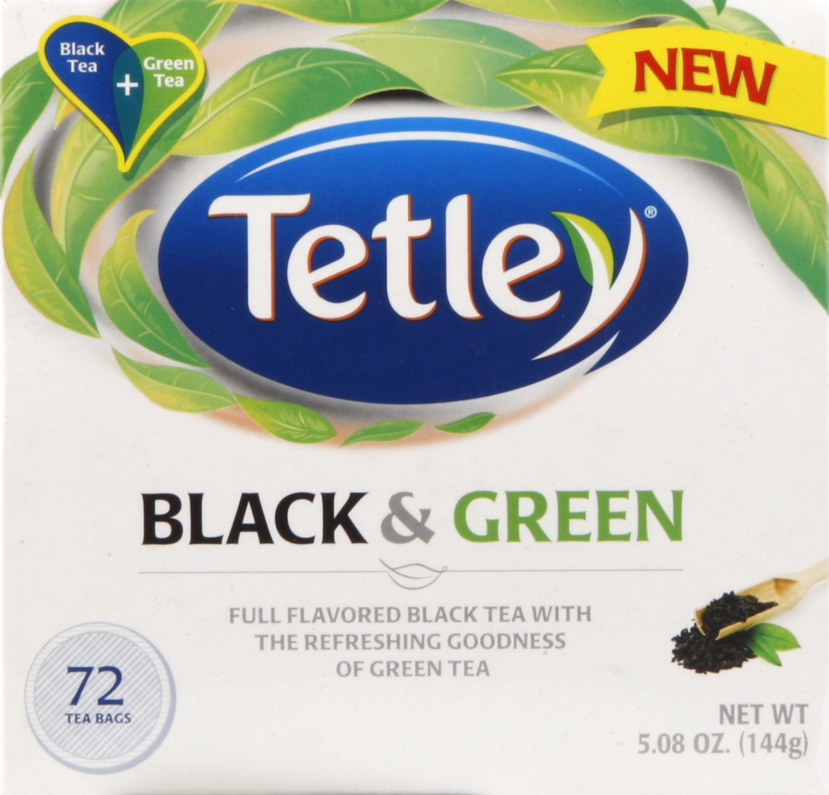 slide 5 of 5, Tetley Black & Green Tea, 72 ct