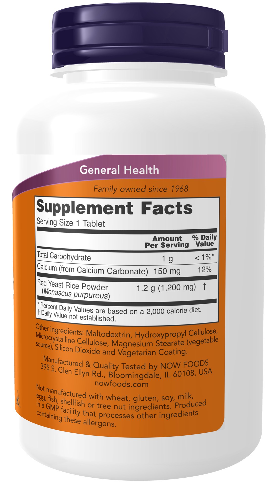 slide 2 of 4, NOW Red Yeast Rice 1200 mg - 120 Tablets, 120 ct