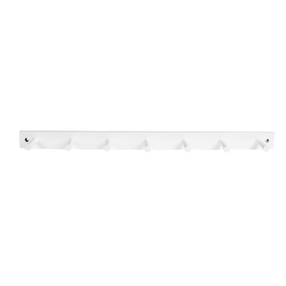 slide 1 of 1, Spectrum 7-Peg Wall-Mount Wood Rack - White, 1 ct