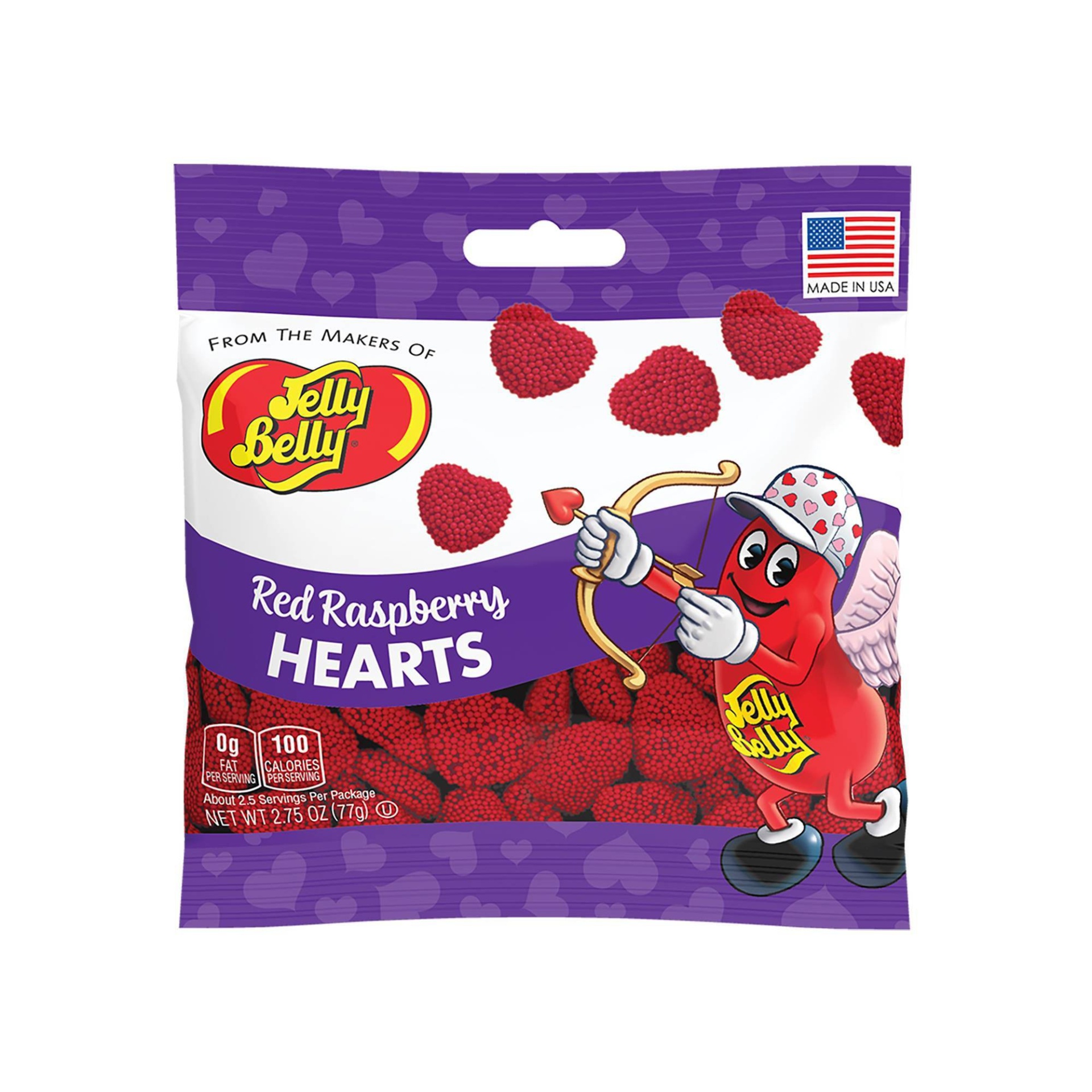 slide 1 of 8, Jelly Belly Valentine's Red Raspberry Hearts Bag, 24 ct; 2.75 oz