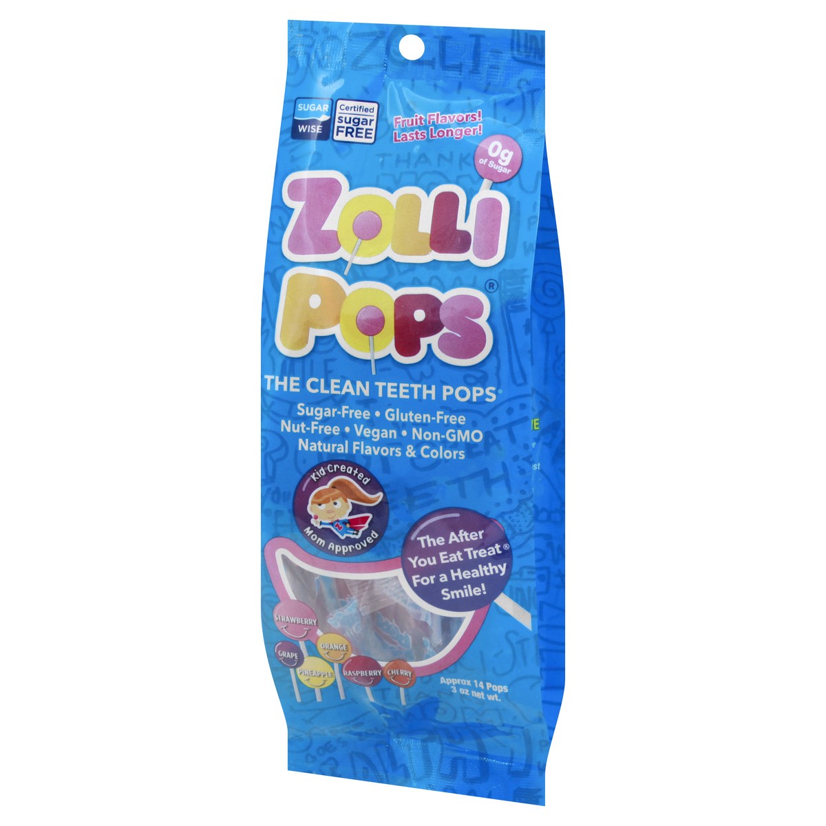 slide 3 of 13, Zollipops Variety Fruit Teeth Clean Pops, 3 oz