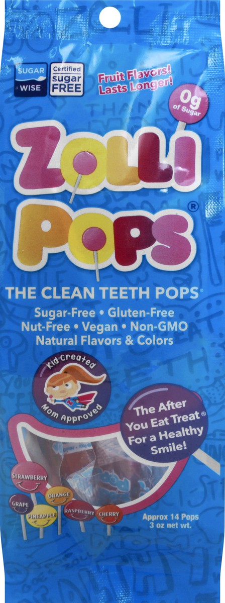 slide 6 of 13, Zollipops Variety Fruit Teeth Clean Pops, 3 oz