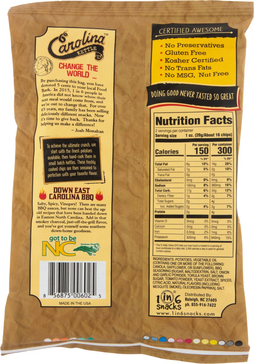 slide 6 of 9, Carolina Kettle Carolina Bbq Chips - 2 oz, 2 oz