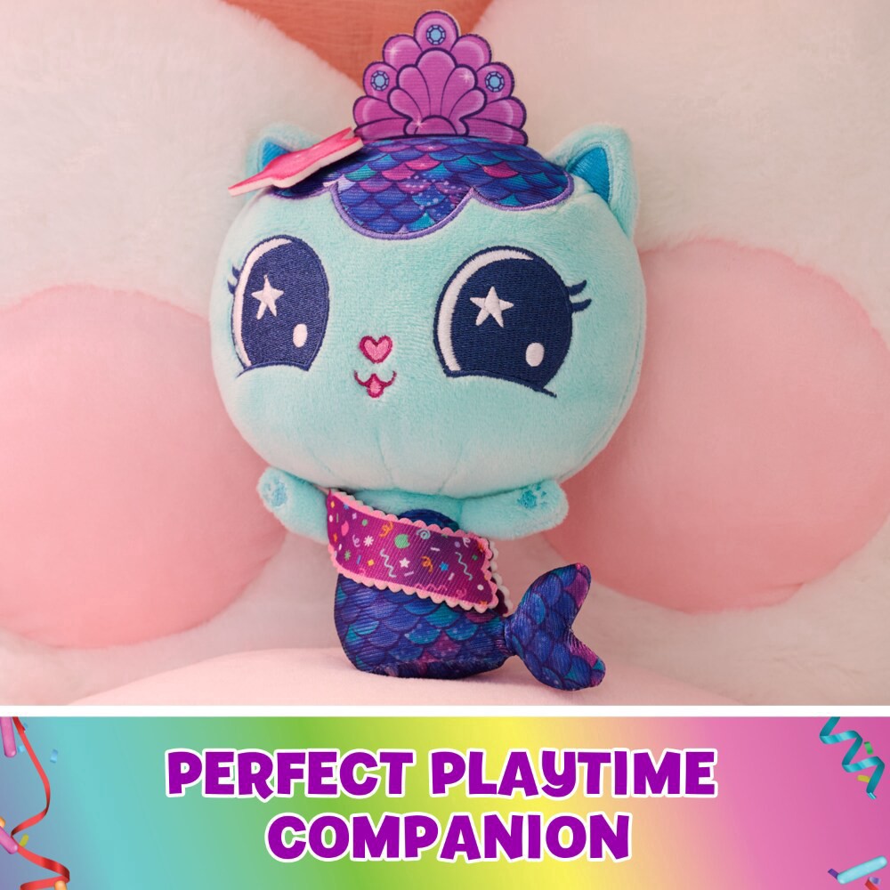 slide 3 of 6, Gabby's Dollhouse Celebration Series MerCat Purr-ific Party Plush, 1 ct